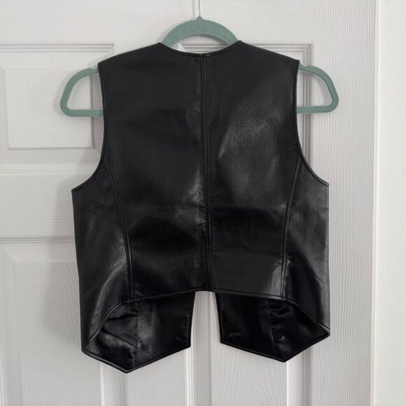 Sunday Best (Aritzia) "Zoey" Black (Faux) Leather Vest, size 2 - Picture 5 of 5
